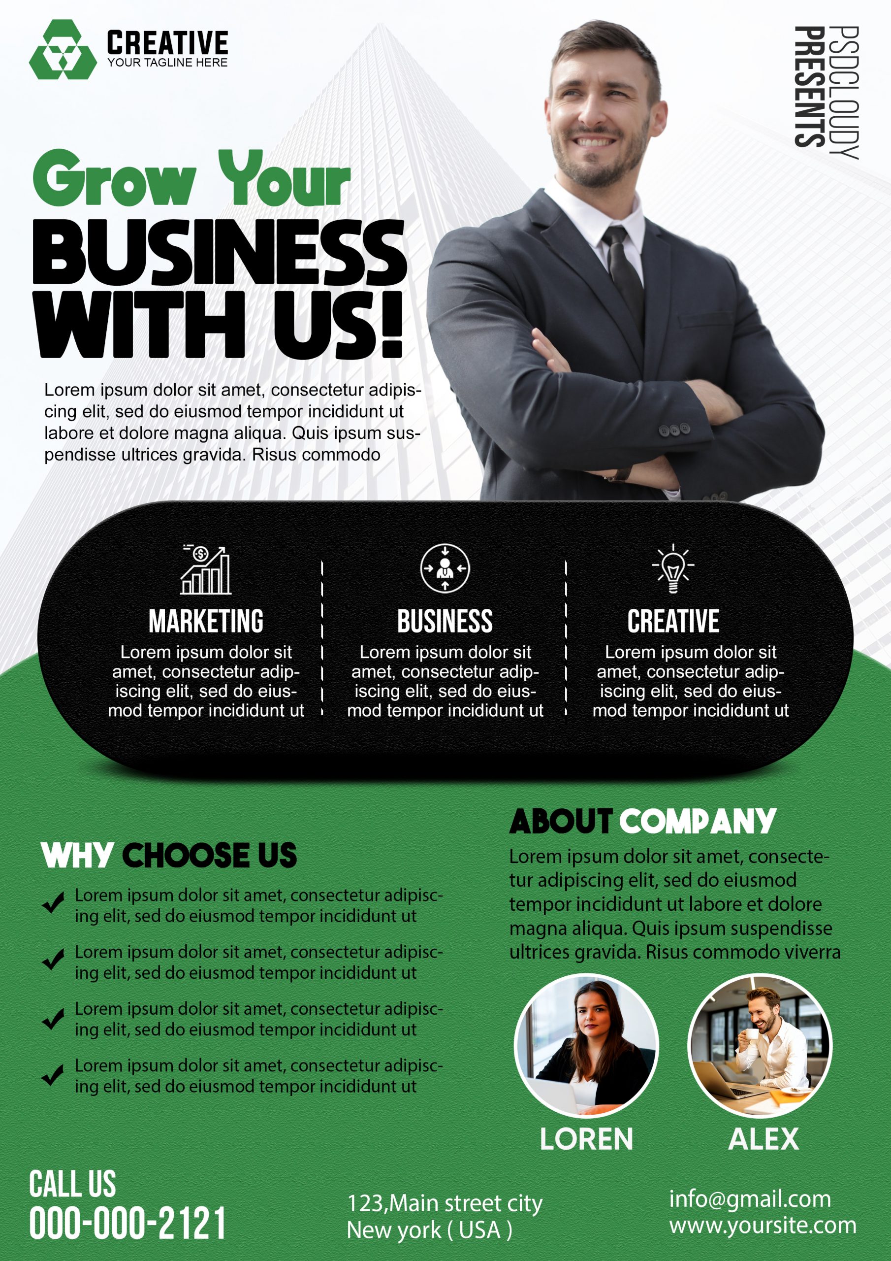 Creative Corporate Flyer PSD Free Download