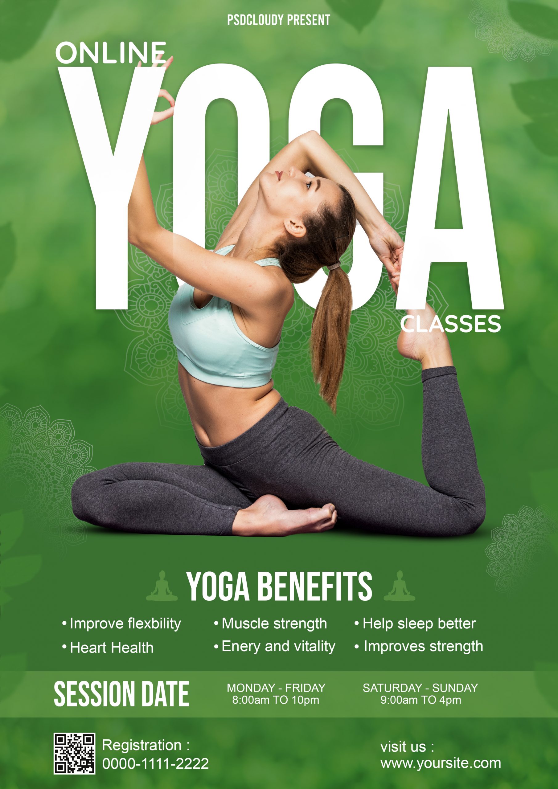 yoga Flyer PSD Free Download