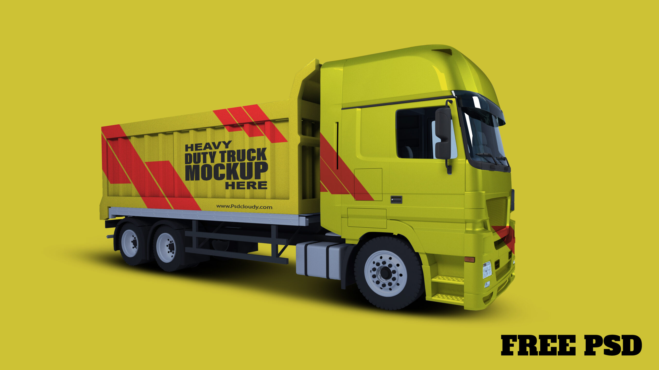 Dump Truck Mockup PSD Free Download