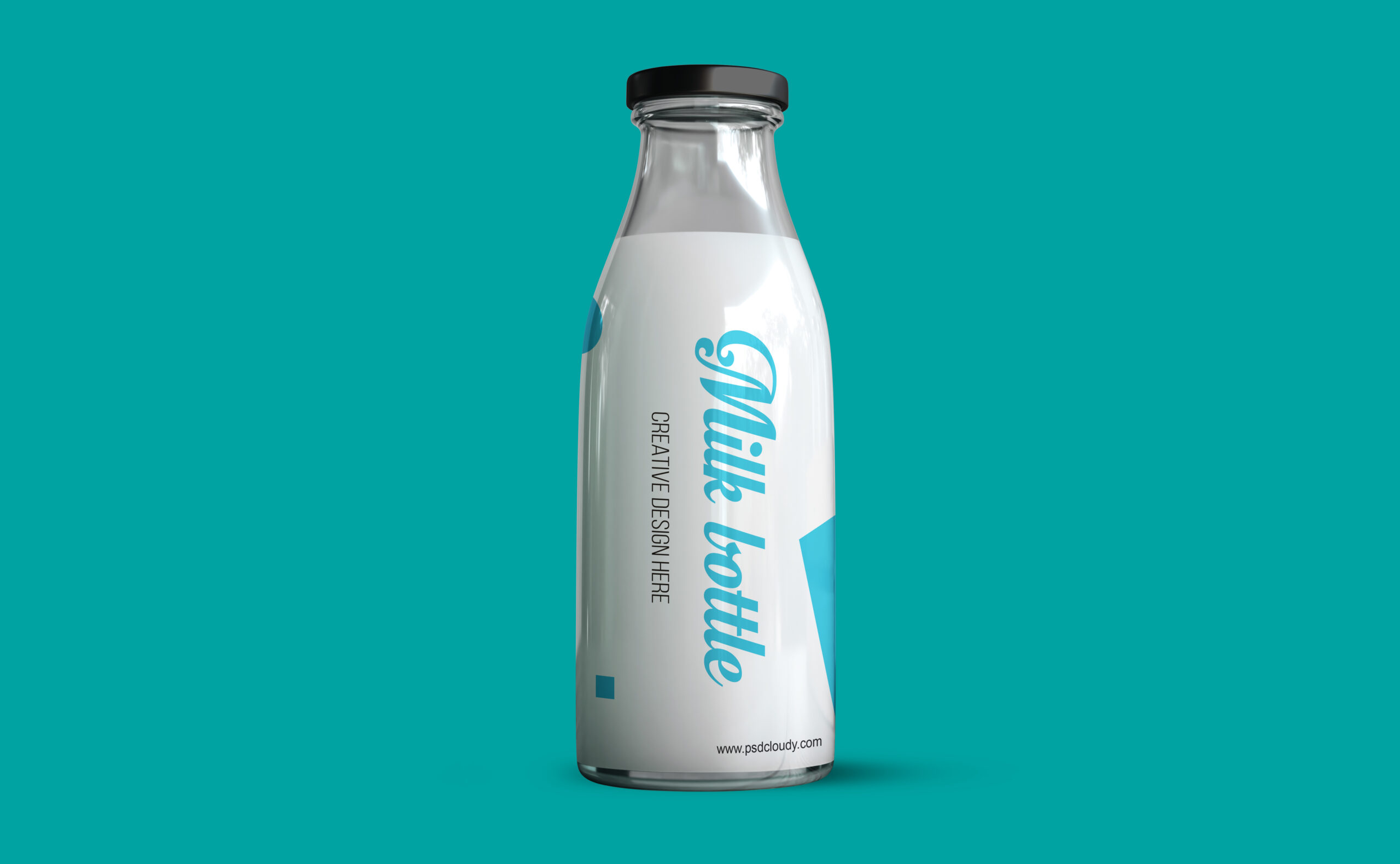 Milk Bottle Mockup Design PSD Free Download