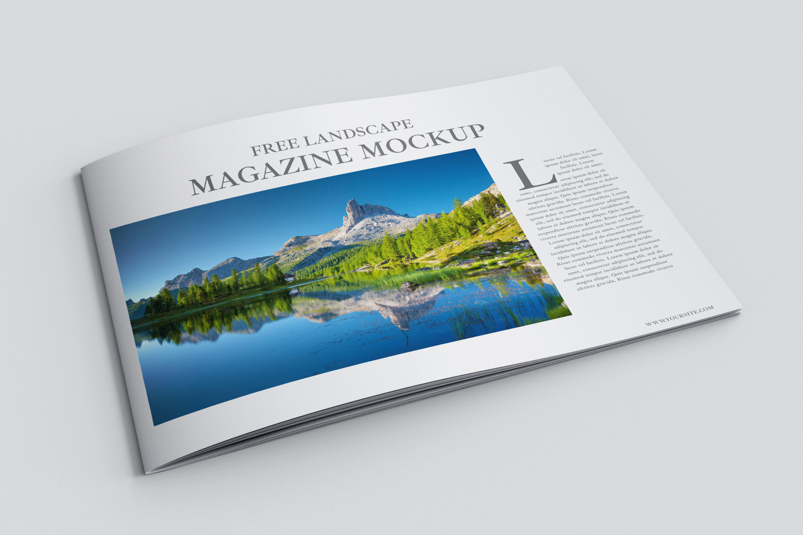 Landscape Magazine Mockup Templates Free PSD Download