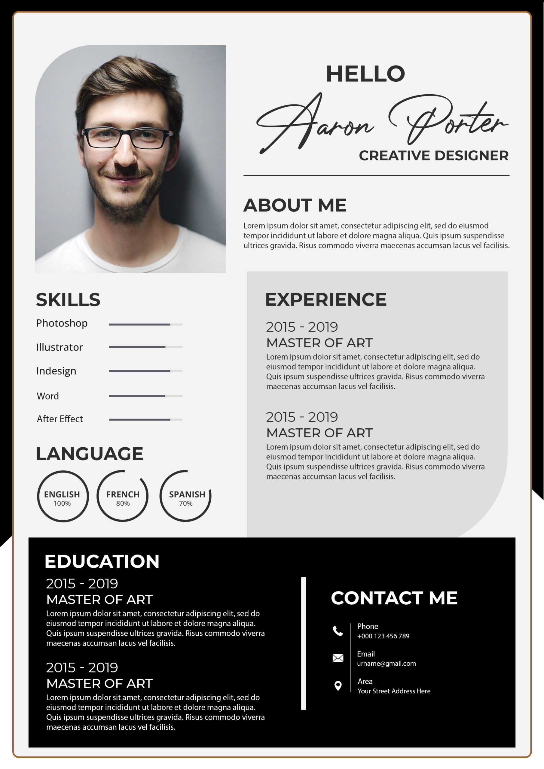Free Creative Resume CV Templates PSD Download