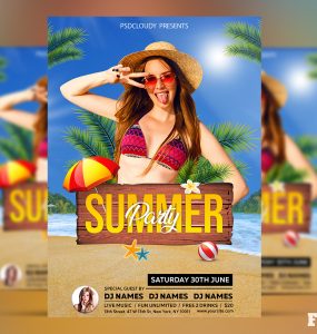 Summer Party Flyer PSD Free Download