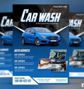 Car Wash Flyer PSD Free Download1