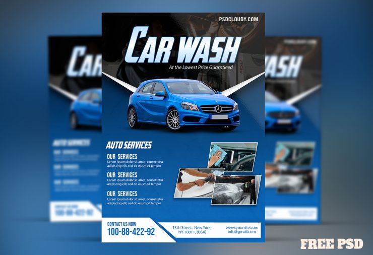 Car Wash Flyer PSD Free Download1