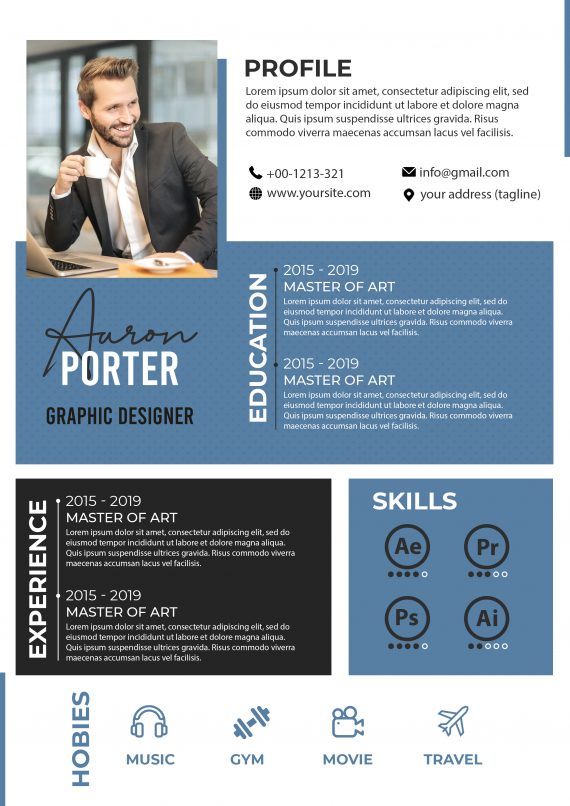 Modern Resume CV Template PSD Free Download - PsdCloudy