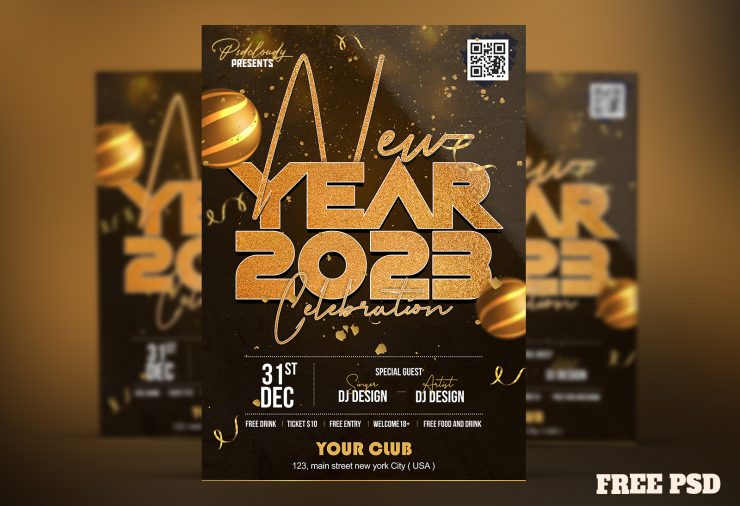 New Year Celebration Party Flyer PSD Free Download1