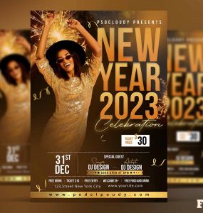New Year Party Flyer PSD Free Download2