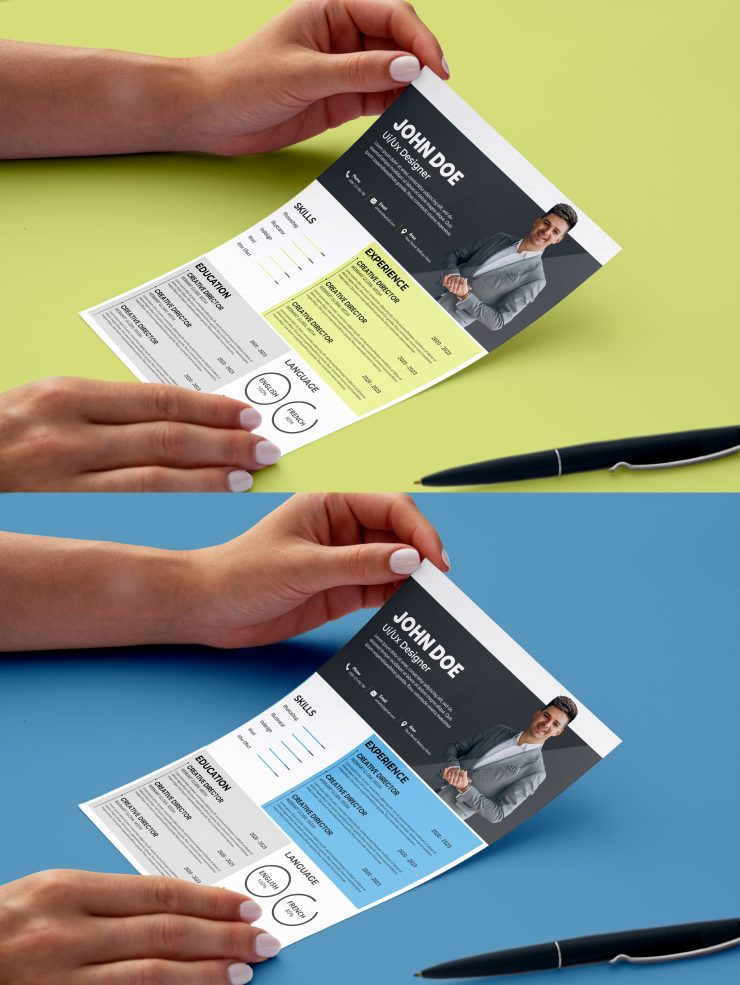 free cv template psd download