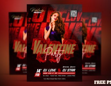 Valentine Day Party Flyer PSD Free Download1