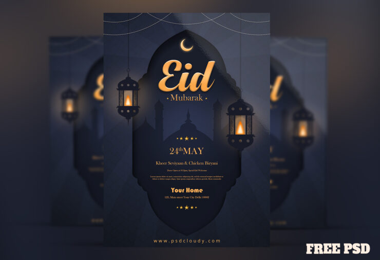 Eid Mubarak Flyer PSD Free Download1
