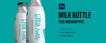 milk Bottle Mockup Design PSD Free Download