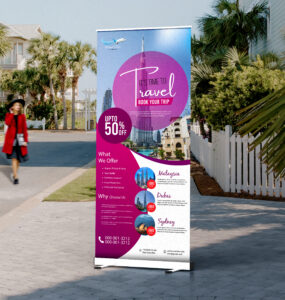 Travel Tour Rollup Banner PSD Free Download 1