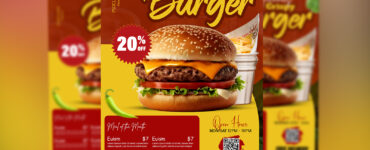 Delicious Crispy Burger and Food Menu Flyer Free PSD Download1