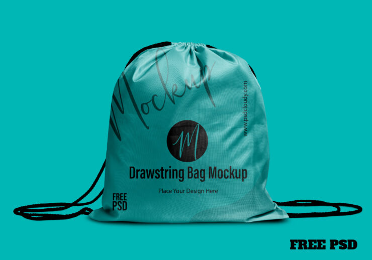 Free Download Drawstring Bag Mockup PSD
