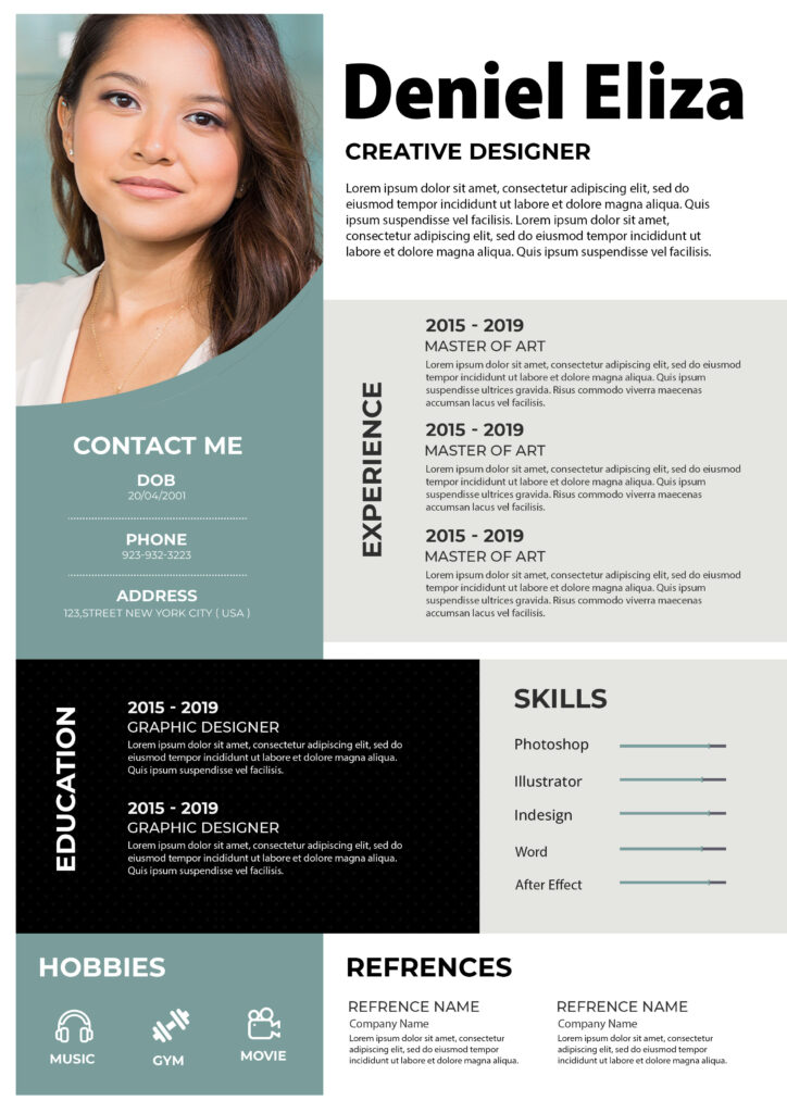 Professional Resume CV Template Free PSD Download - PsdCloudy