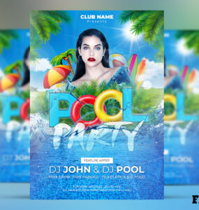 Free Pool Party Flyer Download PSD