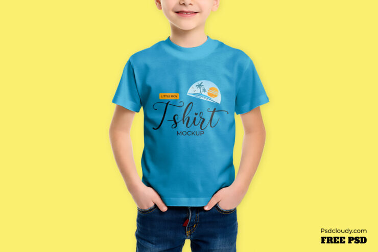 Little Boy T-Shirt Mockup (PSD)