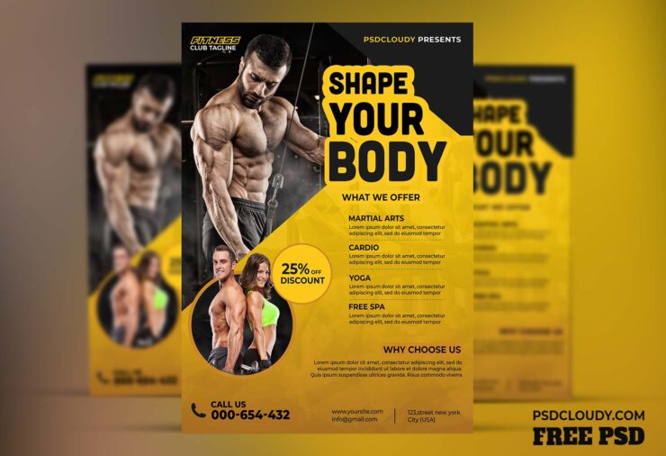 Fitness Flyer Free PSD Template!