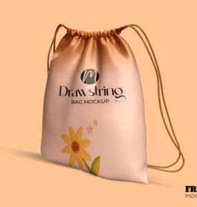 Free Drawstring Bag Mockup PSD