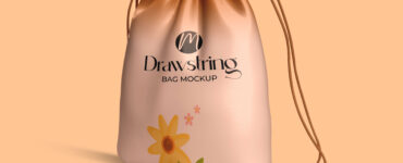 Free Drawstring Bag Mockup PSD