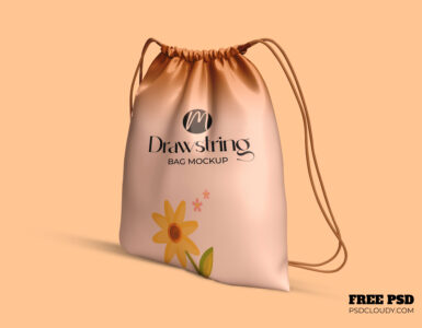 Free Drawstring Bag Mockup PSD