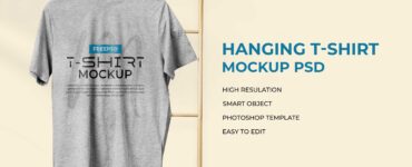 Hanging T-shirt Mockup Template PSD