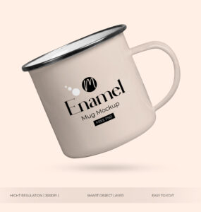 Free Enamel Mug Mockup PSD Download