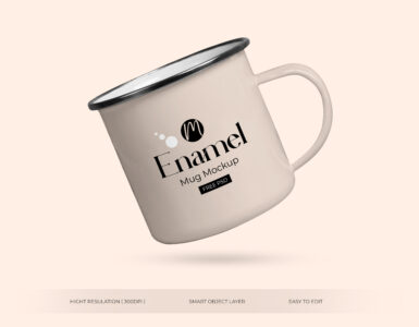 Free Enamel Mug Mockup PSD Download