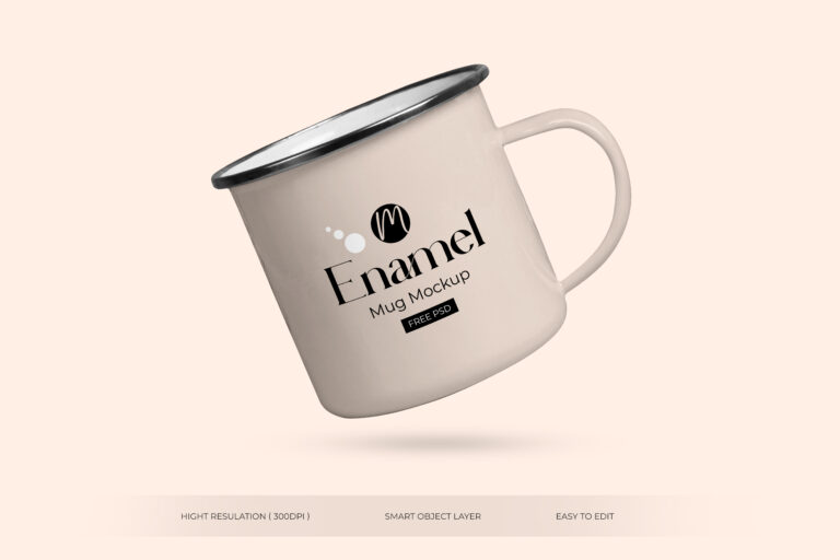 Free Enamel Mug Mockup PSD Download