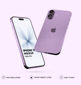 iPhone 17 mockup PSD free