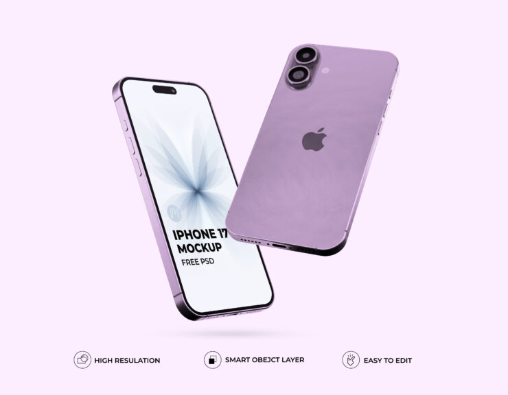 iPhone 17 mockup PSD free