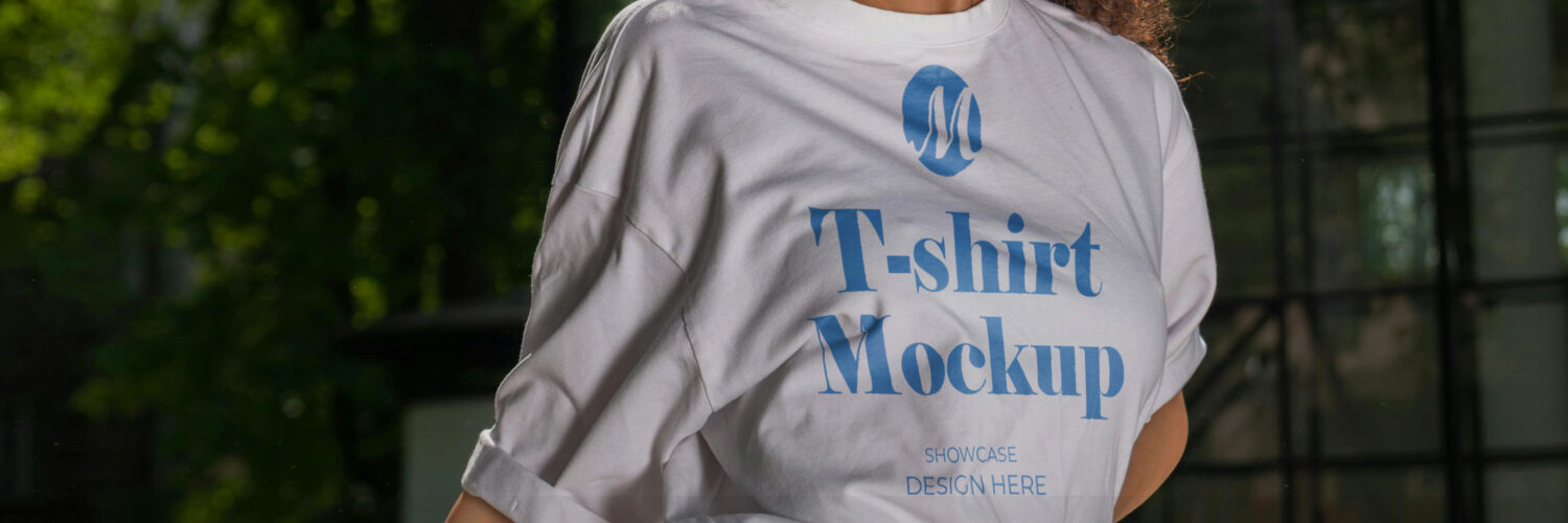 Free Young Woman T-Shirt Mockup PSD for Photoshop
