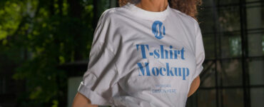 Free Young Woman T-Shirt Mockup PSD for Photoshop