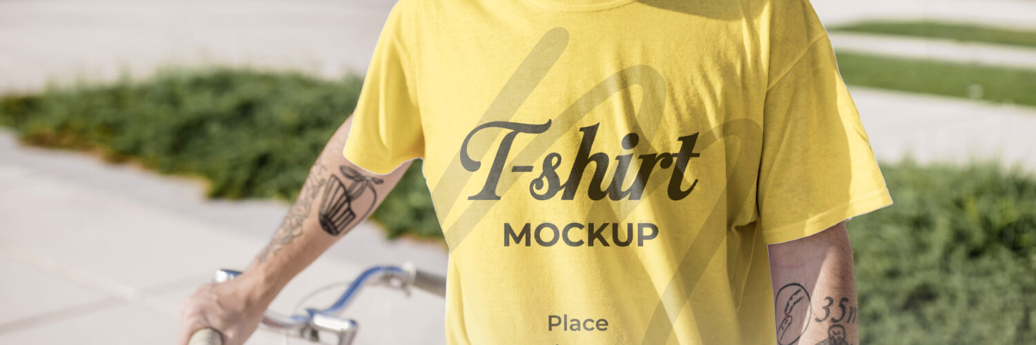 Young Man Wearing T-shirt Mockup PSD
