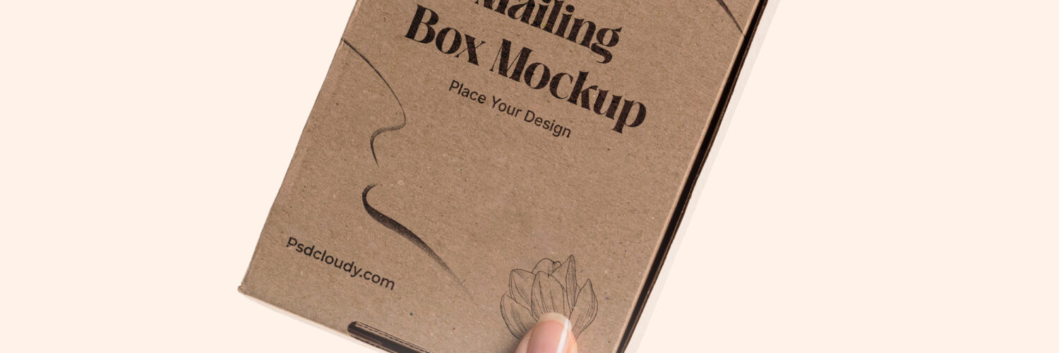 Hand Holding Packaging Mockup PSD