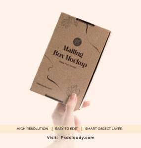 Hand Holding Packaging Mockup PSD