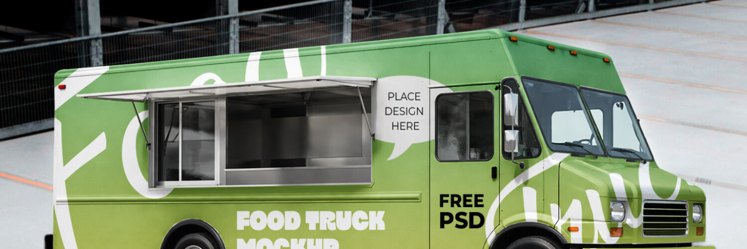 Free-Food-Truck-Mockup-Realistic-Branding-&-Logo-Display