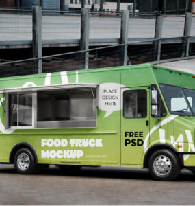 Free-Food-Truck-Mockup-Realistic-Branding-&-Logo-Display