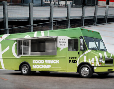 Free-Food-Truck-Mockup-Realistic-Branding-&-Logo-Display