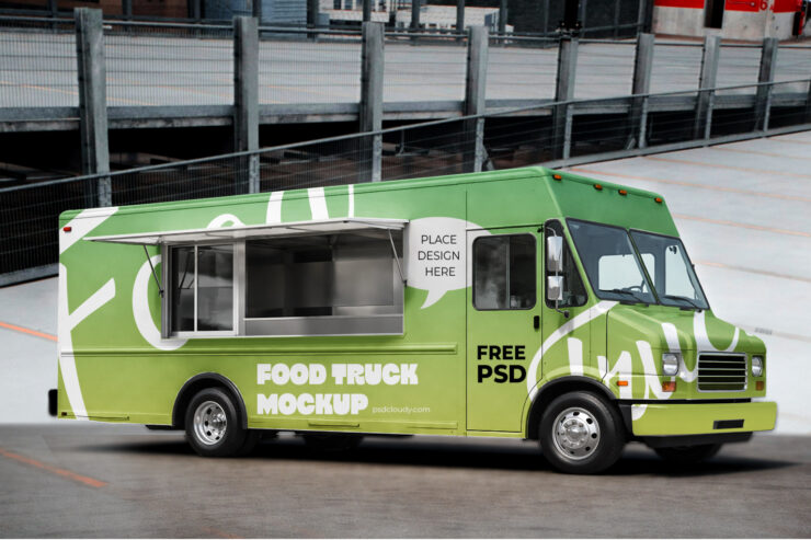 Free-Food-Truck-Mockup-Realistic-Branding-&-Logo-Display